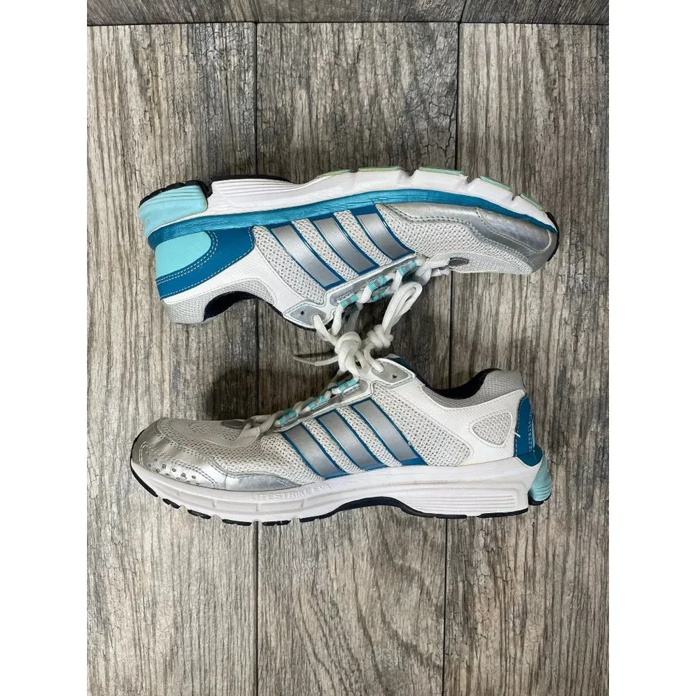 ADIDAS Mens Running Shoes Q22220 Sneakers Silver Aqua size 9 - Picture 5 of 10